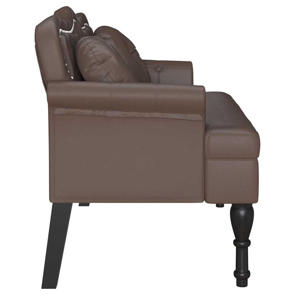 Chesterfield bænk Brun 120.5 x 65 x 75 cm Faux læder