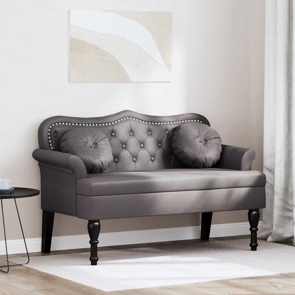 Chesterfield bænk Grå 120.5 x 65 x 75 cm Faux læder