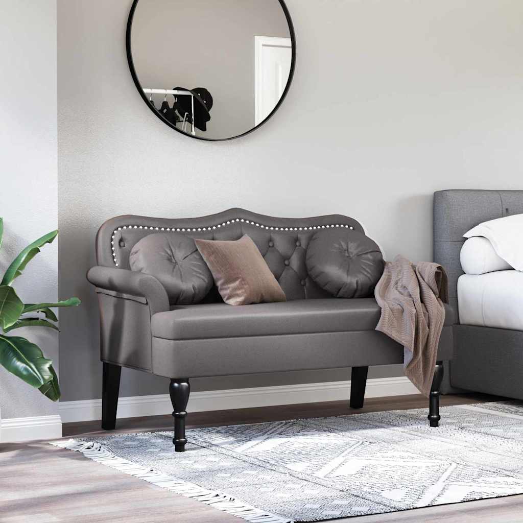 Chesterfield bænk Grå 120.5 x 65 x 75 cm Faux læder