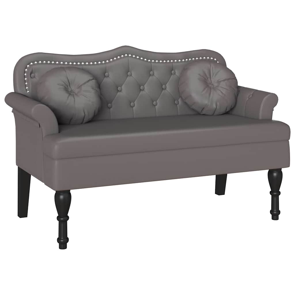 Chesterfield bænk Grå 120.5 x 65 x 75 cm Faux læder
