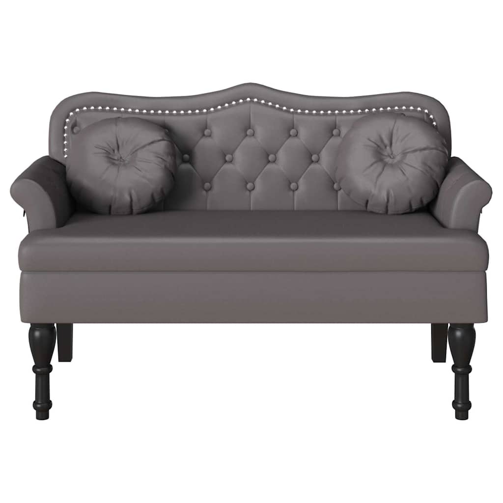 Chesterfield bænk Grå 120.5 x 65 x 75 cm Faux læder