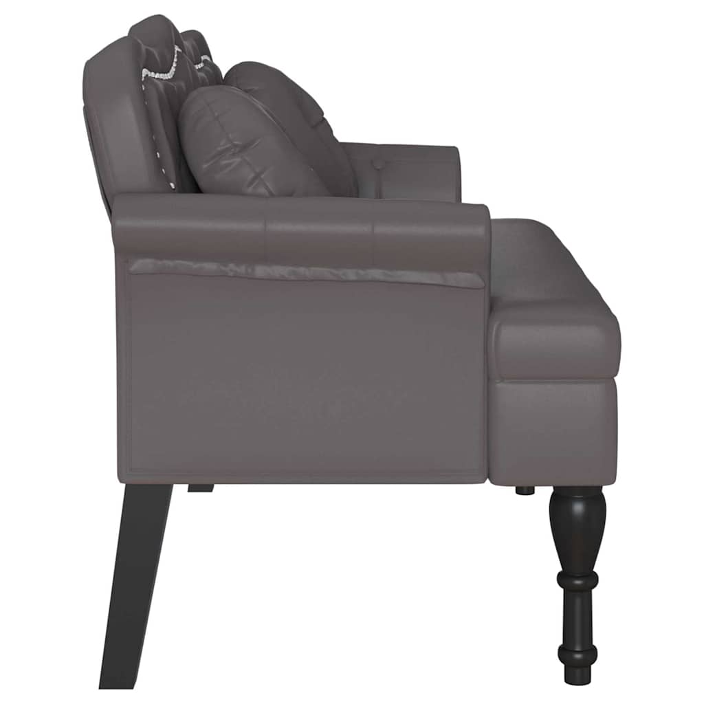 Chesterfield bænk Grå 120.5 x 65 x 75 cm Faux læder