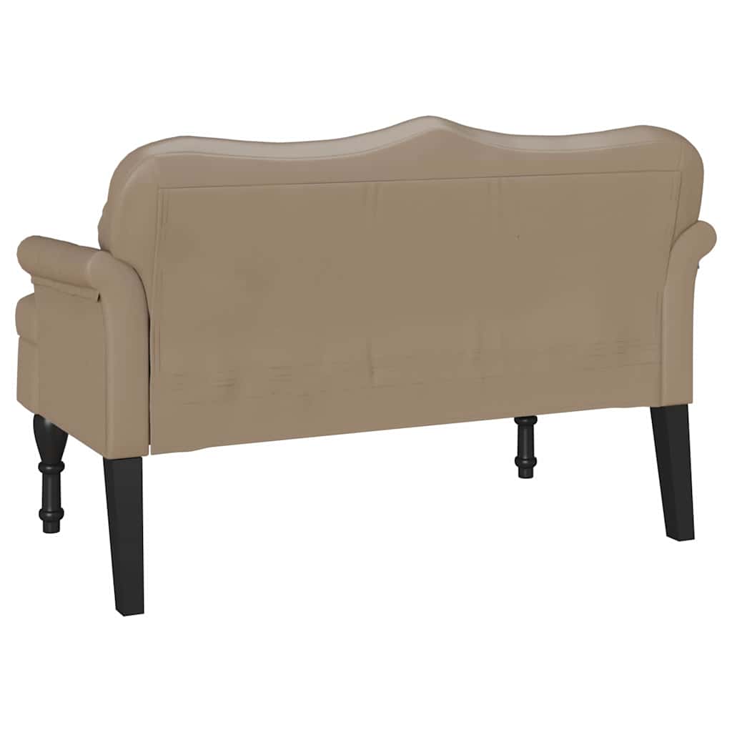 Chesterfield bænk Cappuccino 120.5 x 65 x 75 cm Faux læder