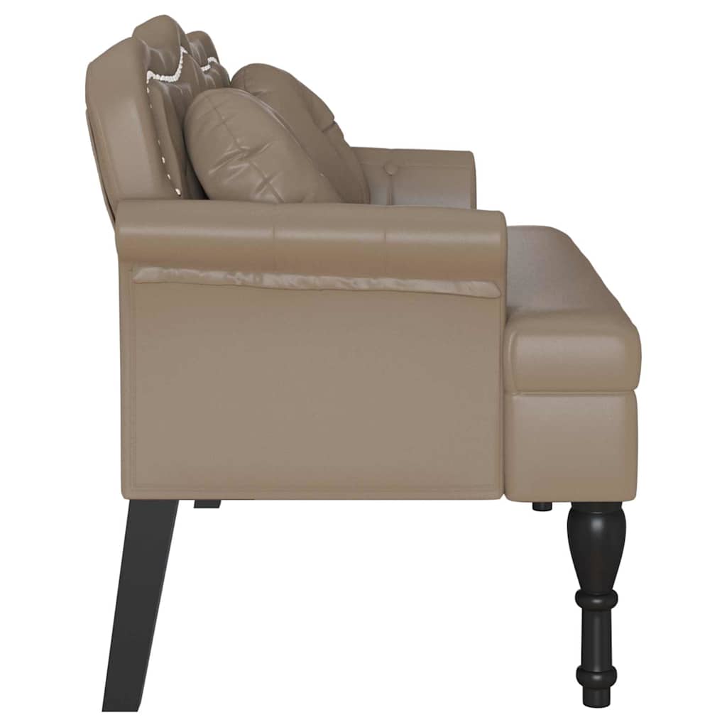 Chesterfield bænk Cappuccino 120.5 x 65 x 75 cm Faux læder