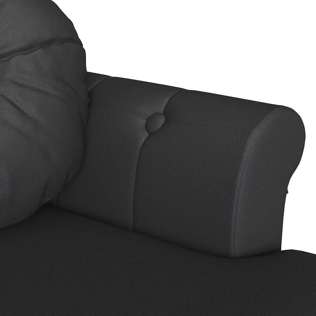 Chesterfield bænk Sort 120.5 x 65 x 75 cm Faux læder