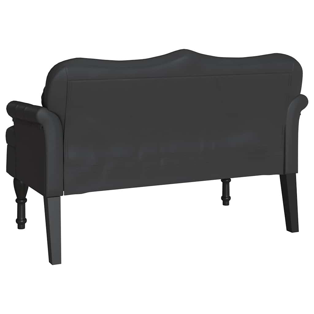Chesterfield bænk Sort 120.5 x 65 x 75 cm Faux læder