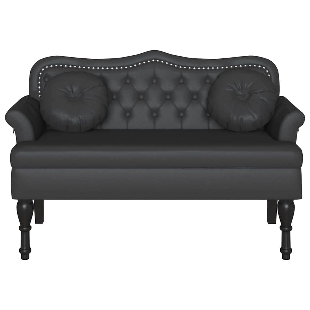 Chesterfield bænk Sort 120.5 x 65 x 75 cm Faux læder