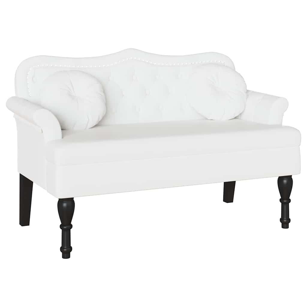 Chesterfield bænk Hvid 120.5 x 65 x 75 cm Faux læder
