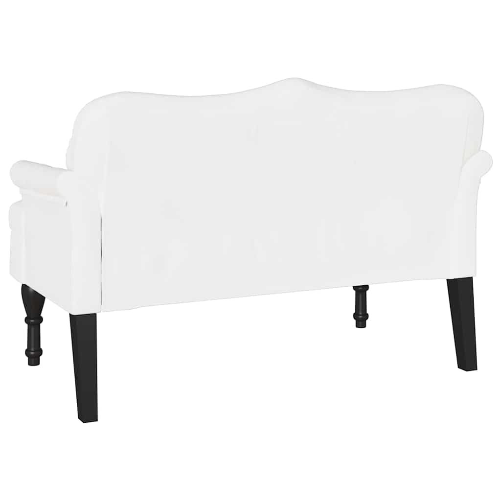 Chesterfield bænk Hvid 120.5 x 65 x 75 cm Faux læder