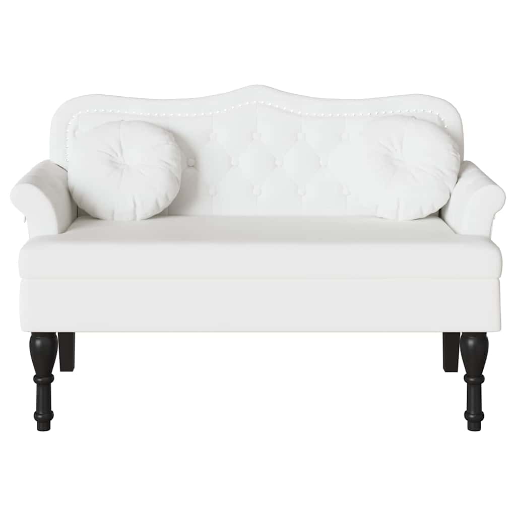 Chesterfield bænk Hvid 120.5 x 65 x 75 cm Faux læder
