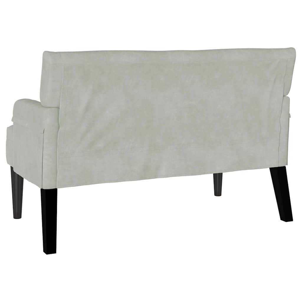 Chesterfield bænk Lysegrå 112 x 65,5 x 75 cm Fløjl