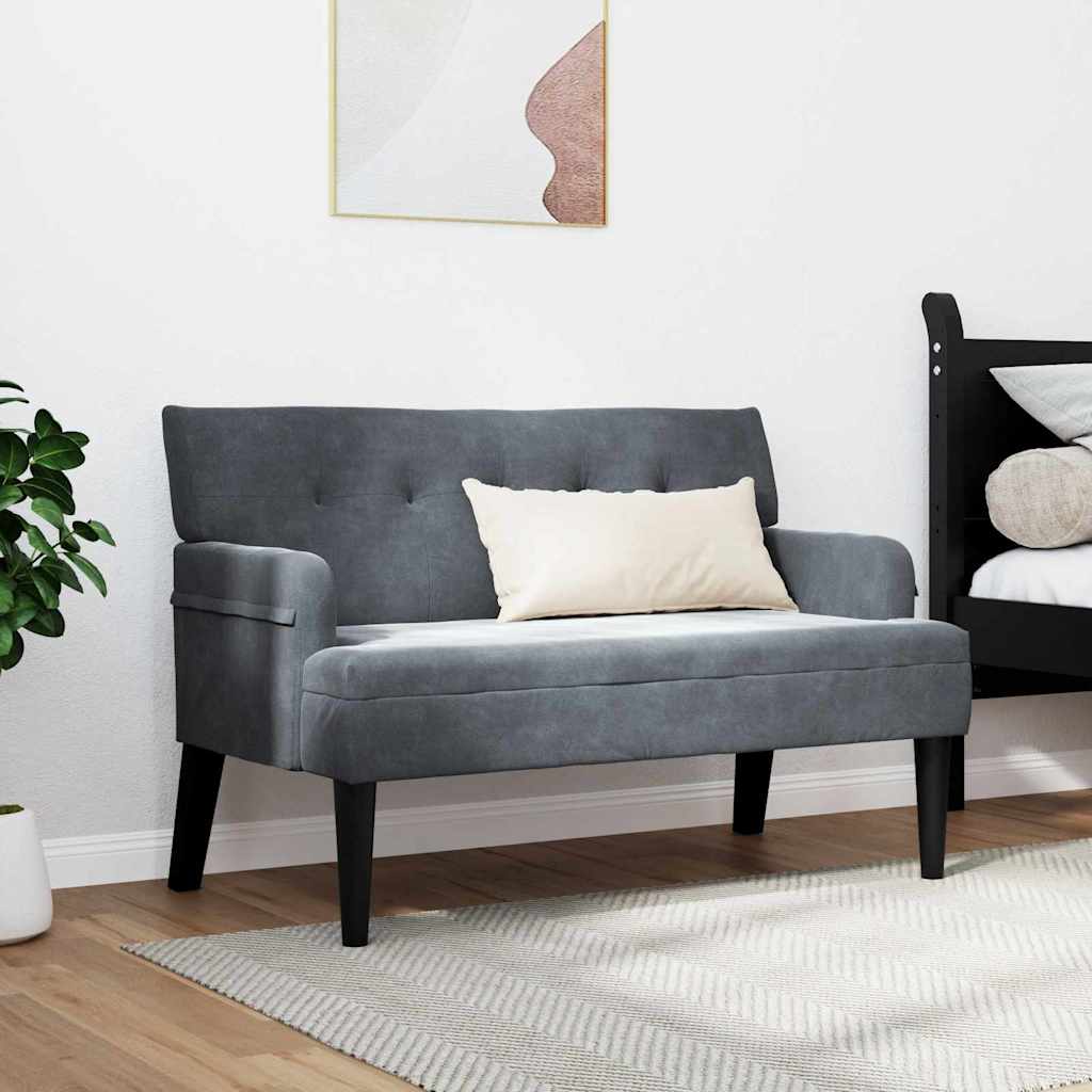 Chesterfield bænk Mørkegrå 112 x 65,5 x 75 cm Fløjl