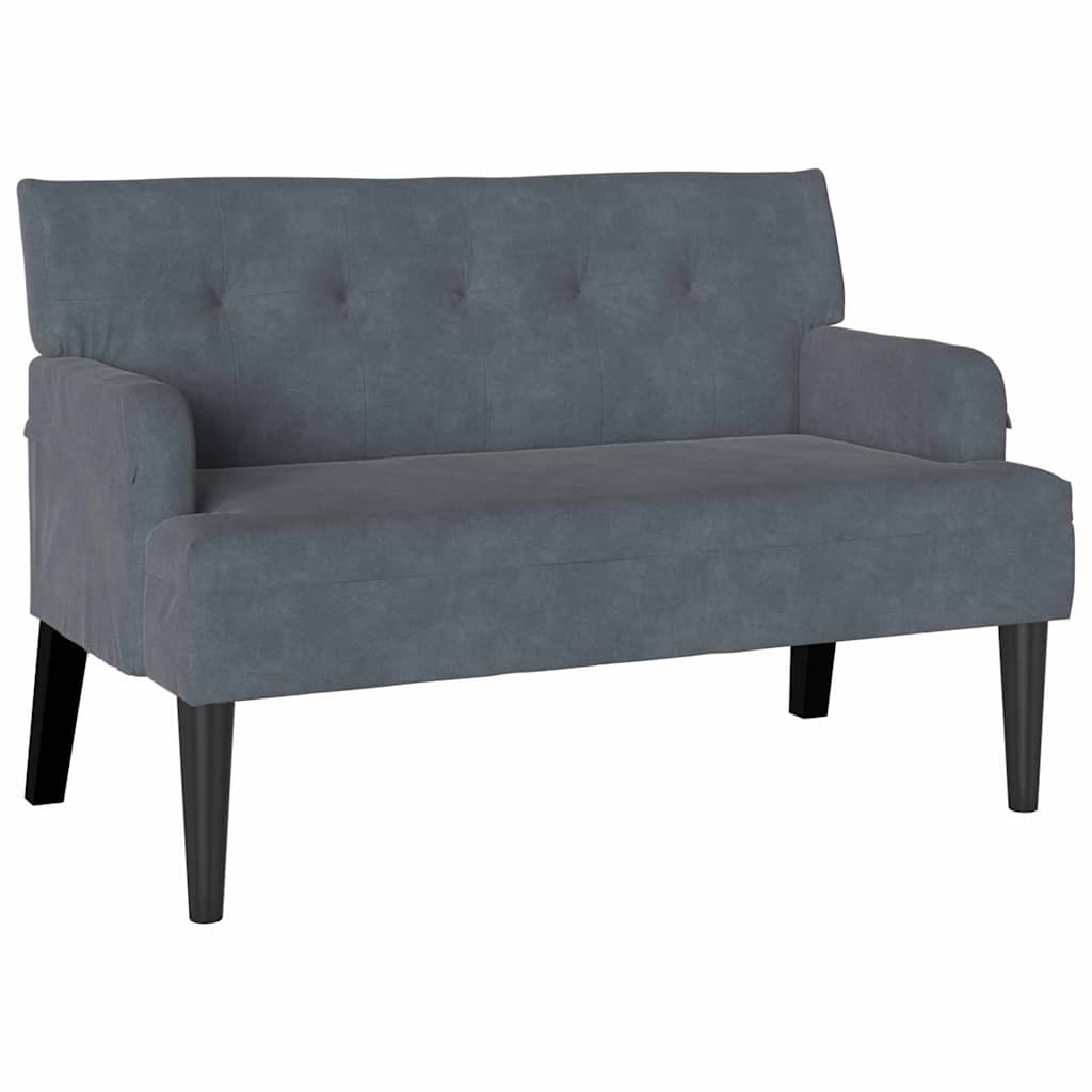 Chesterfield bænk Mørkegrå 112 x 65,5 x 75 cm Fløjl