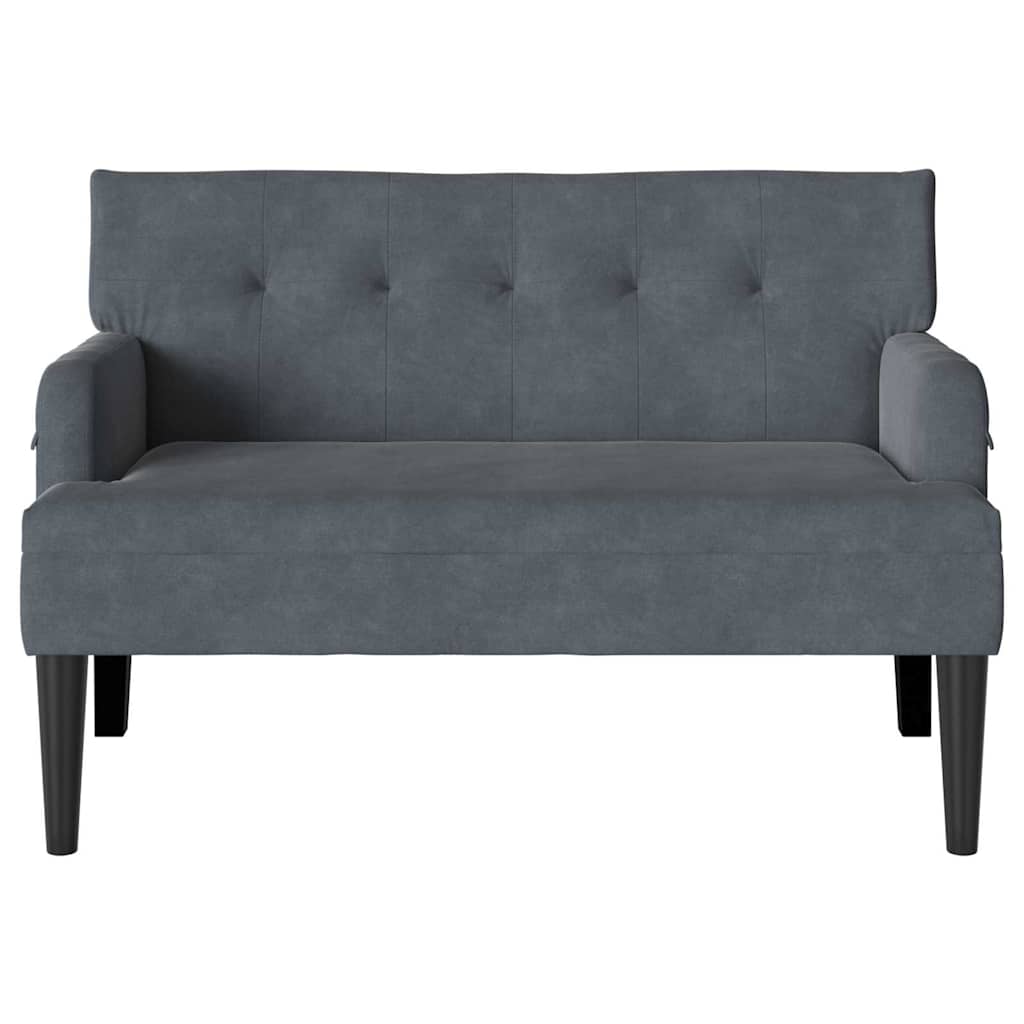 Chesterfield bænk Mørkegrå 112 x 65,5 x 75 cm Fløjl