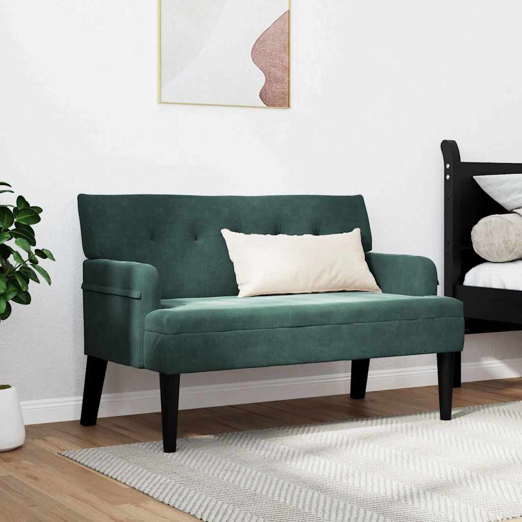 Chesterfield bænk Mørkegrøn 112 x 65,5 x 75 cm Fløjl