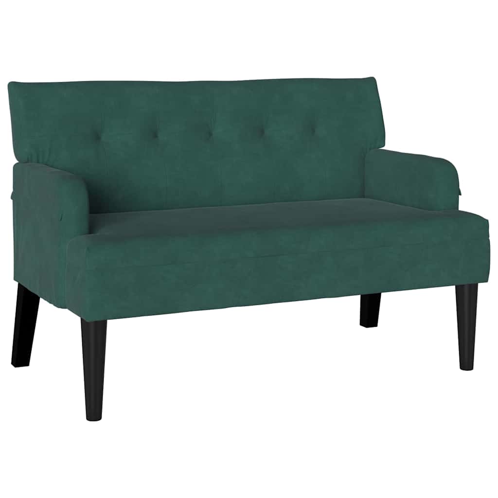 Chesterfield bænk Mørkegrøn 112 x 65,5 x 75 cm Fløjl