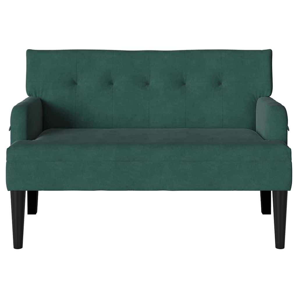Chesterfield bænk Mørkegrøn 112 x 65,5 x 75 cm Fløjl
