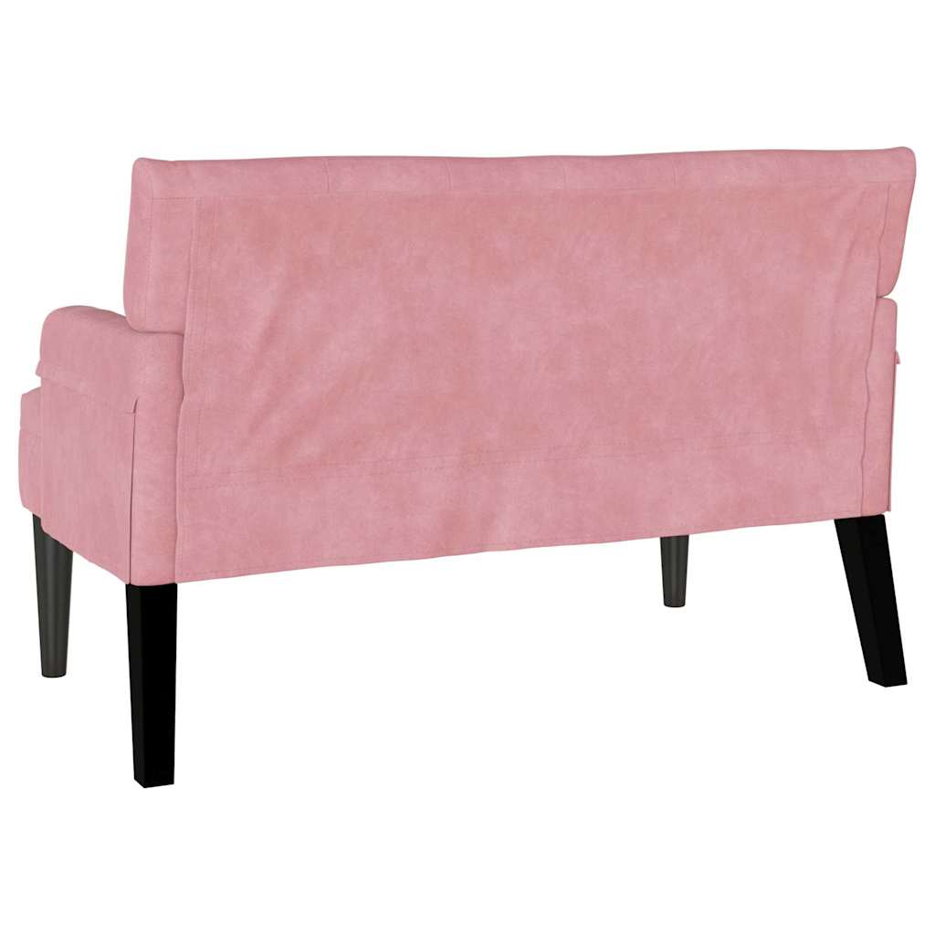 Chesterfield bænk Lyserød 112 x 65,5 x 75 cm Fløjl