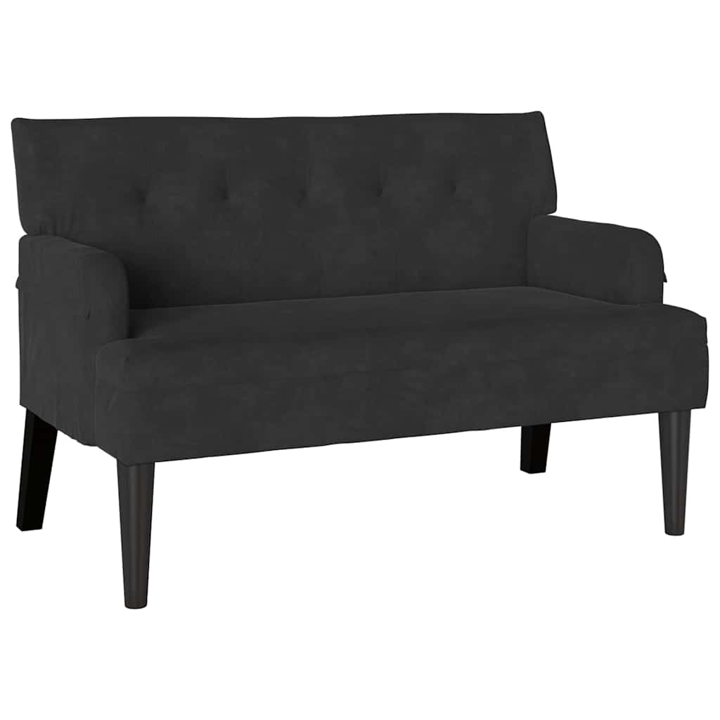 Chesterfield bænk Sort 112 x 65,5 x 75 cm Fløjl