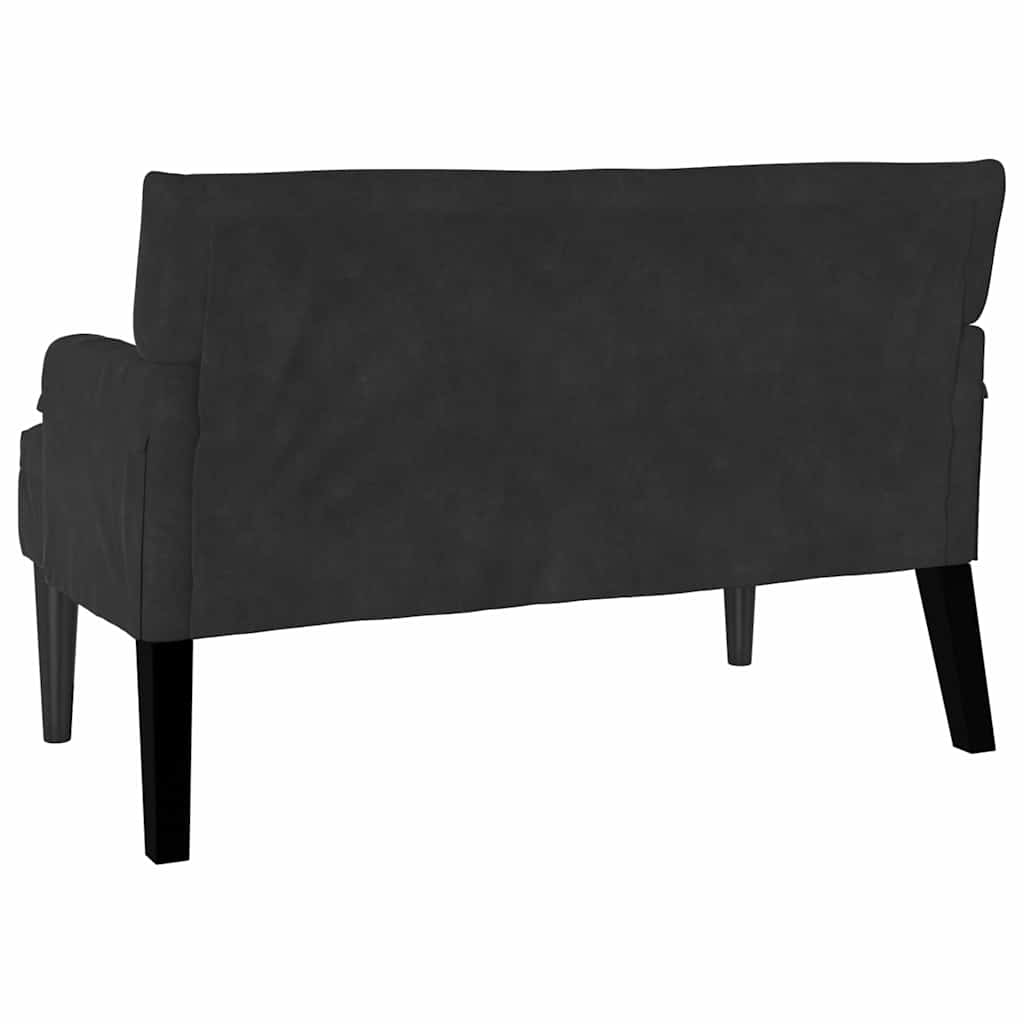 Chesterfield bænk Sort 112 x 65,5 x 75 cm Fløjl