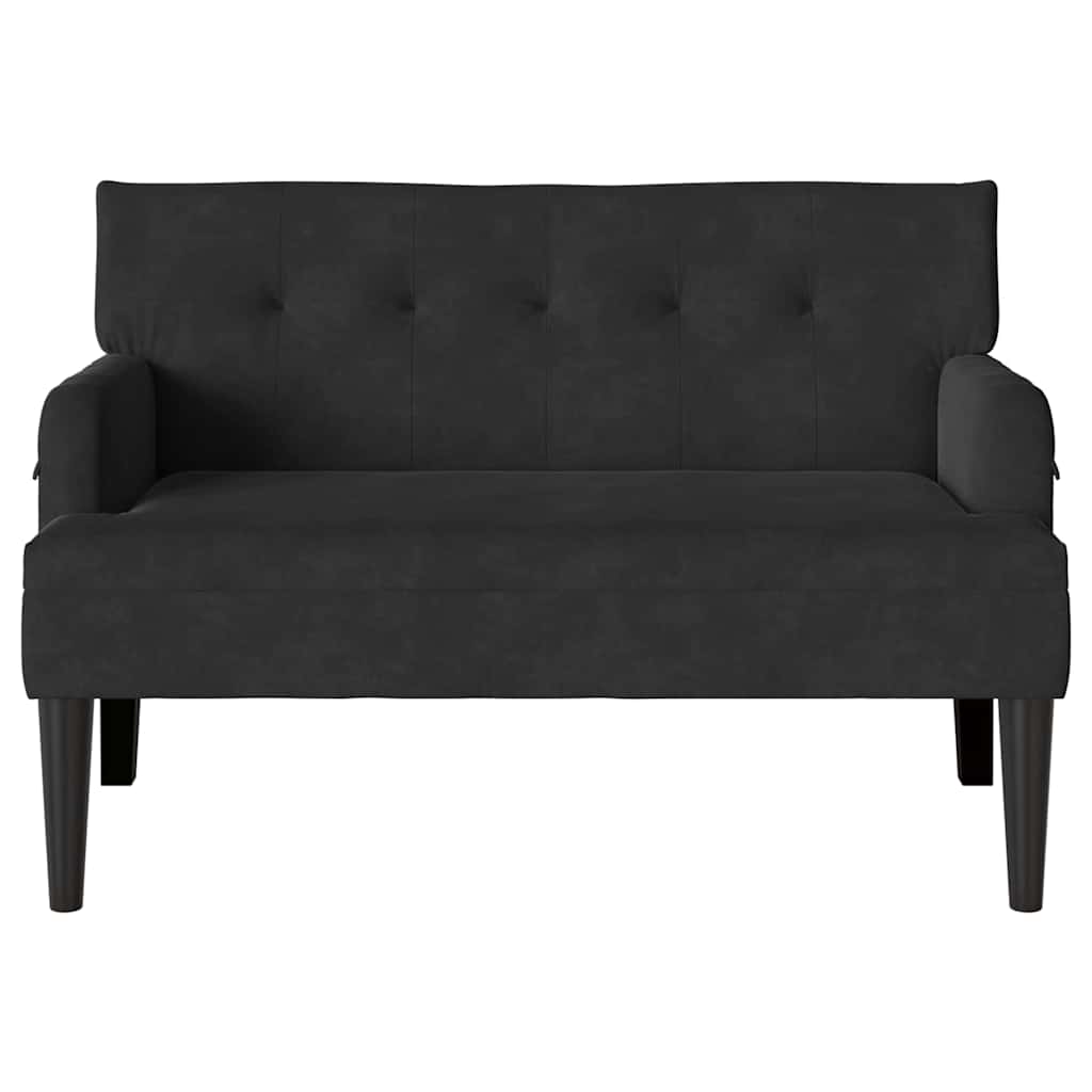 Chesterfield bænk Sort 112 x 65,5 x 75 cm Fløjl