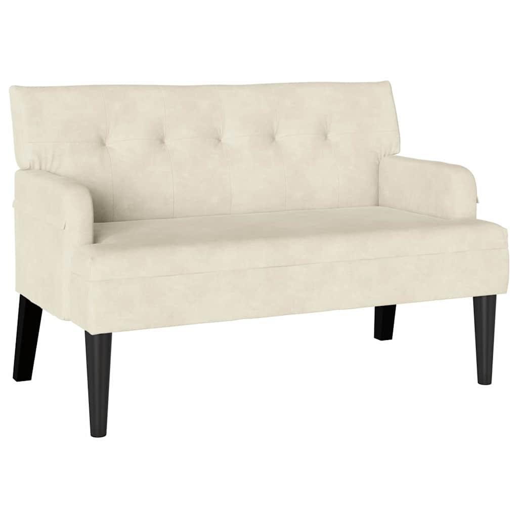 Chesterfield bænk Creme 112 x 65,5 x 75 cm Fløjl
