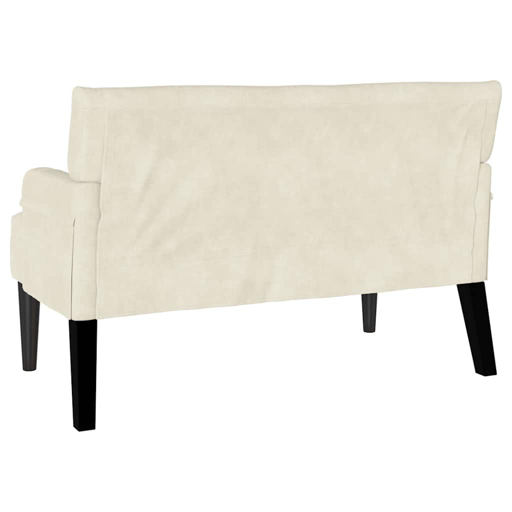 Chesterfield bænk Creme 112 x 65,5 x 75 cm Fløjl