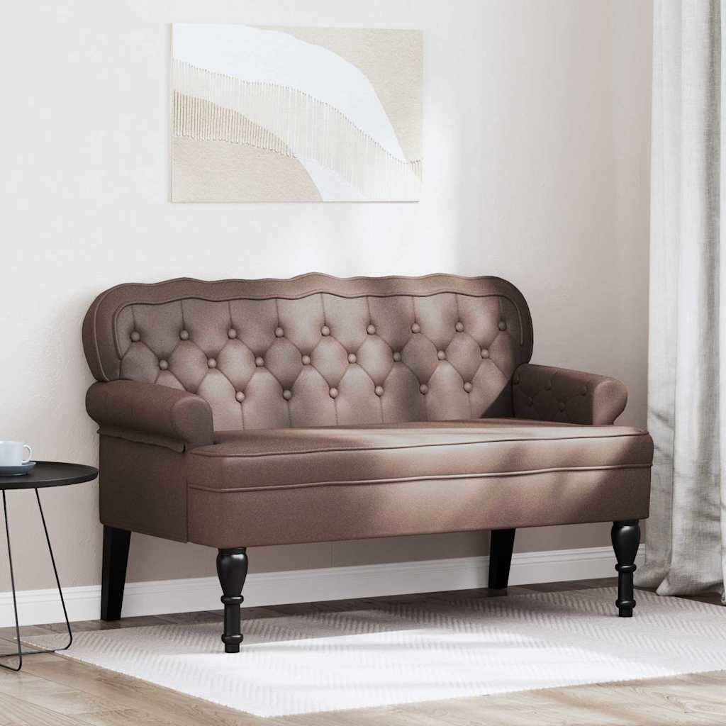 Chesterfield bænk Brun 119,5 x 64,5 x 75 cm Faux læder