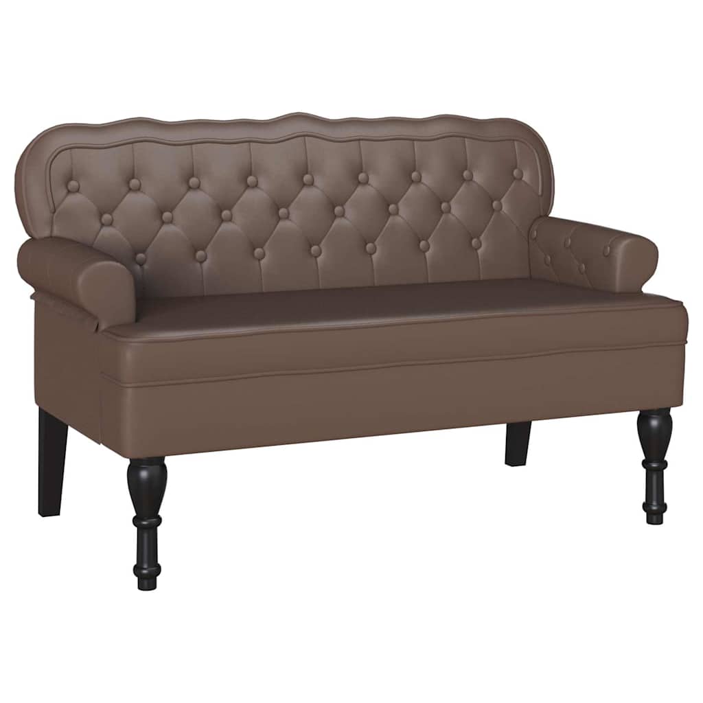 Chesterfield bænk Brun 119,5 x 64,5 x 75 cm Faux læder