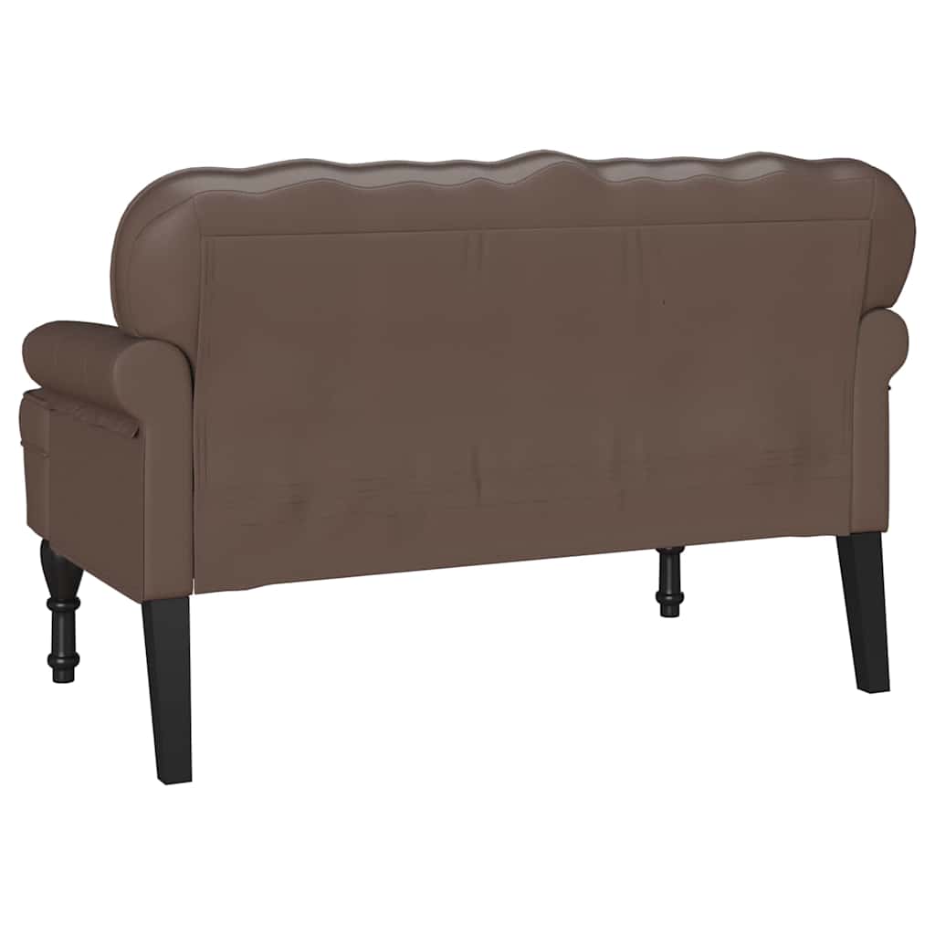 Chesterfield bænk Brun 119,5 x 64,5 x 75 cm Faux læder