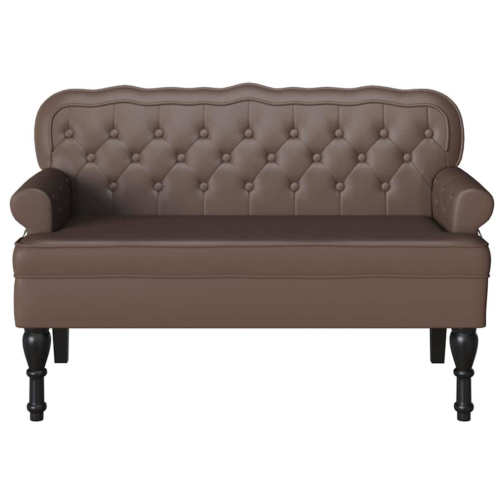 Chesterfield bænk Brun 119,5 x 64,5 x 75 cm Faux læder