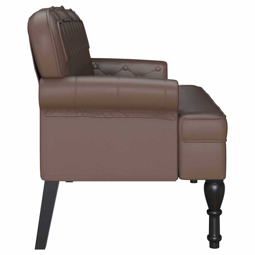 Chesterfield bænk Brun 119,5 x 64,5 x 75 cm Faux læder