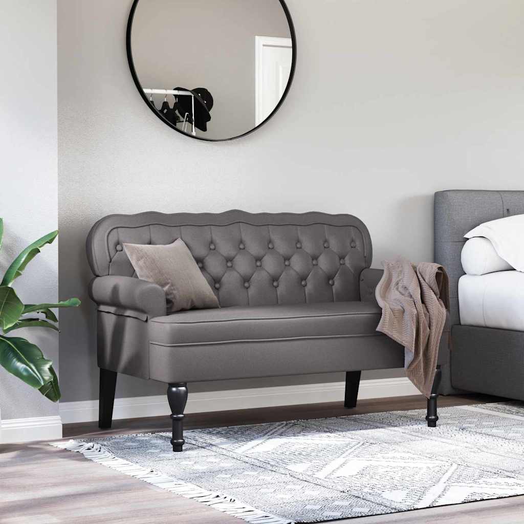 Chesterfield bænk Grå 119,5 x 64,5 x 75 cm Faux læder