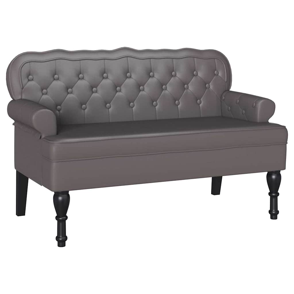 Chesterfield bænk Grå 119,5 x 64,5 x 75 cm Faux læder