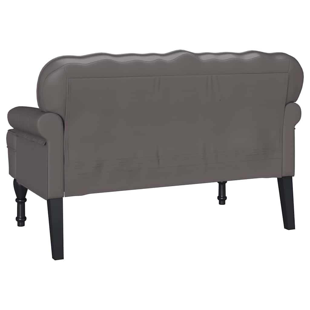 Chesterfield bænk Grå 119,5 x 64,5 x 75 cm Faux læder