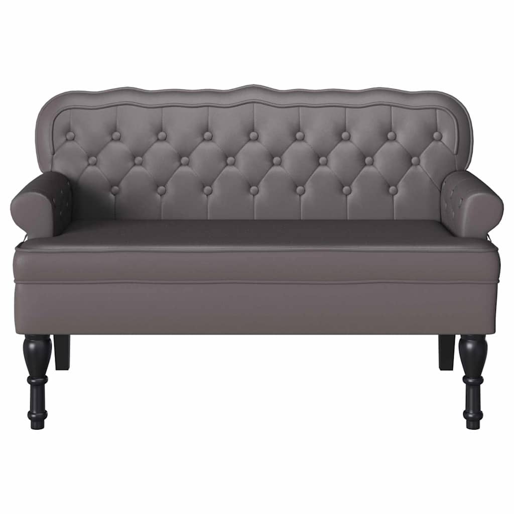 Chesterfield bænk Grå 119,5 x 64,5 x 75 cm Faux læder