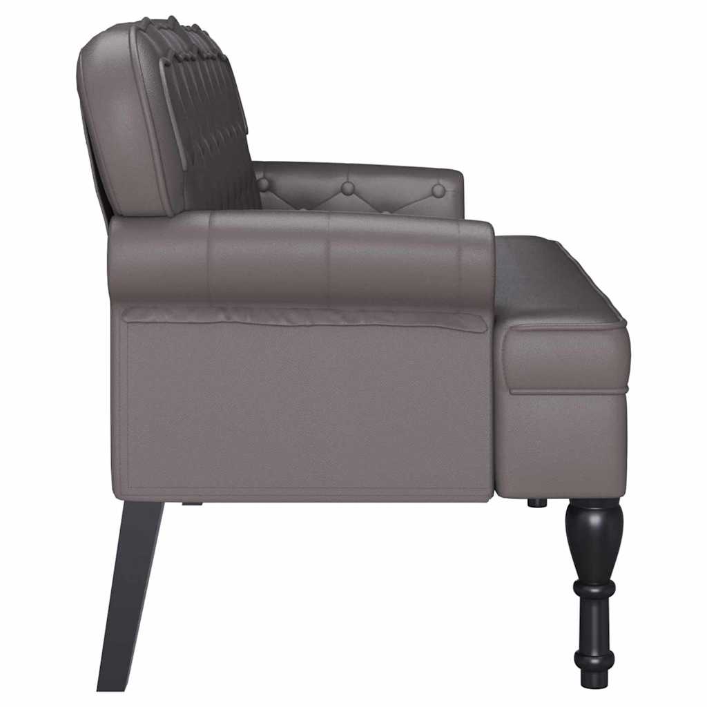 Chesterfield bænk Grå 119,5 x 64,5 x 75 cm Faux læder