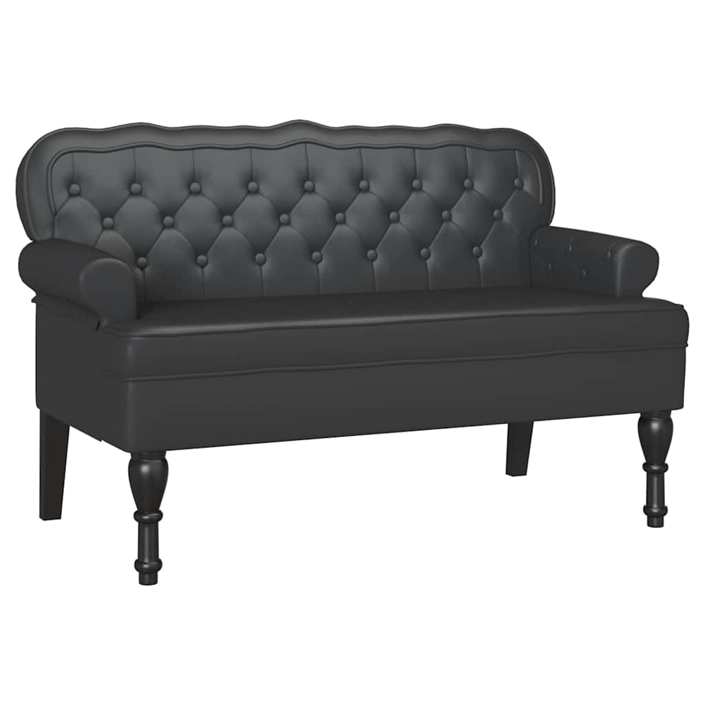 Chesterfield bænk Sort 119,5 x 64,5 x 75 cm Faux læder