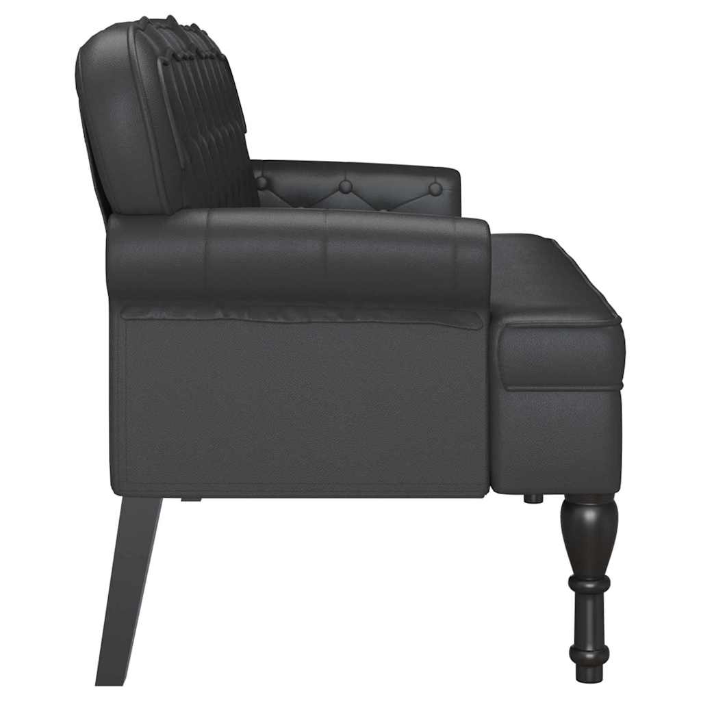 Chesterfield bænk Sort 119,5 x 64,5 x 75 cm Faux læder
