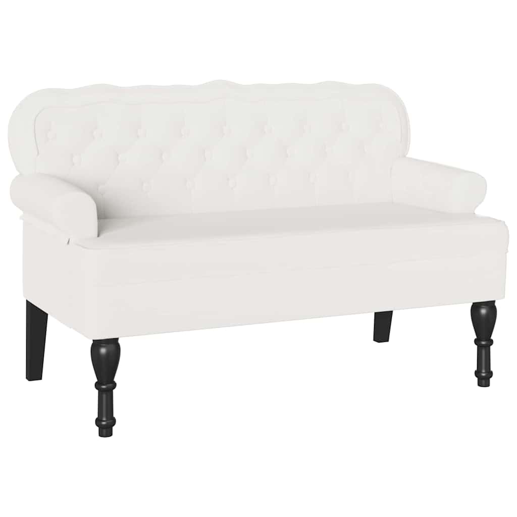 Chesterfield bænk Hvid 119,5 x 64,5 x 75 cm Faux læder