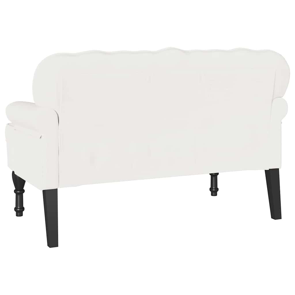 Chesterfield bænk Hvid 119,5 x 64,5 x 75 cm Faux læder