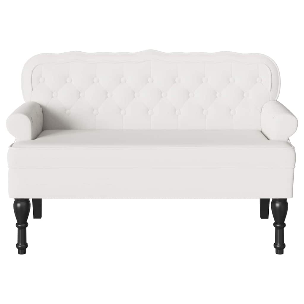 Chesterfield bænk Hvid 119,5 x 64,5 x 75 cm Faux læder