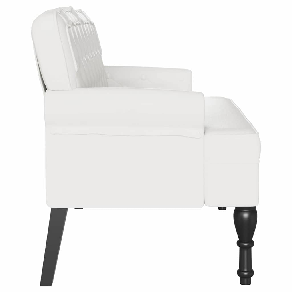 Chesterfield bænk Hvid 119,5 x 64,5 x 75 cm Faux læder