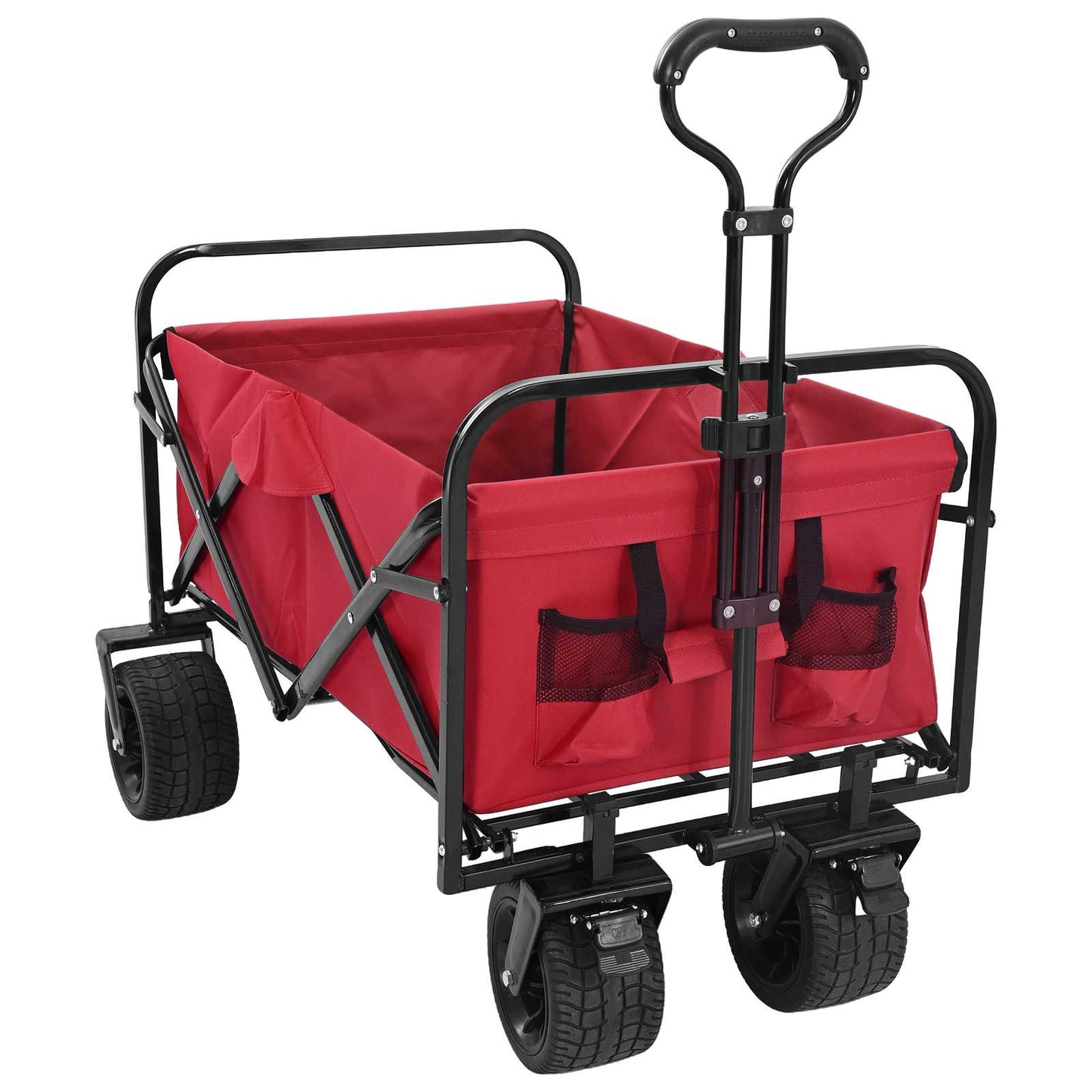 Foldbar indkøbsvogn 89 x 63 x 96 cm Rød 200 kg