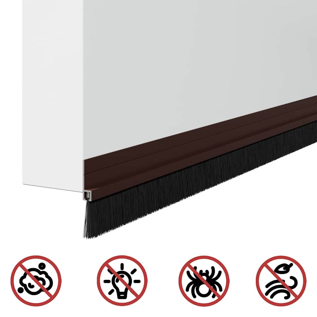 Selvklæbende dørbørstetætninger 2 stk. 100 cm Aluminiumlegering