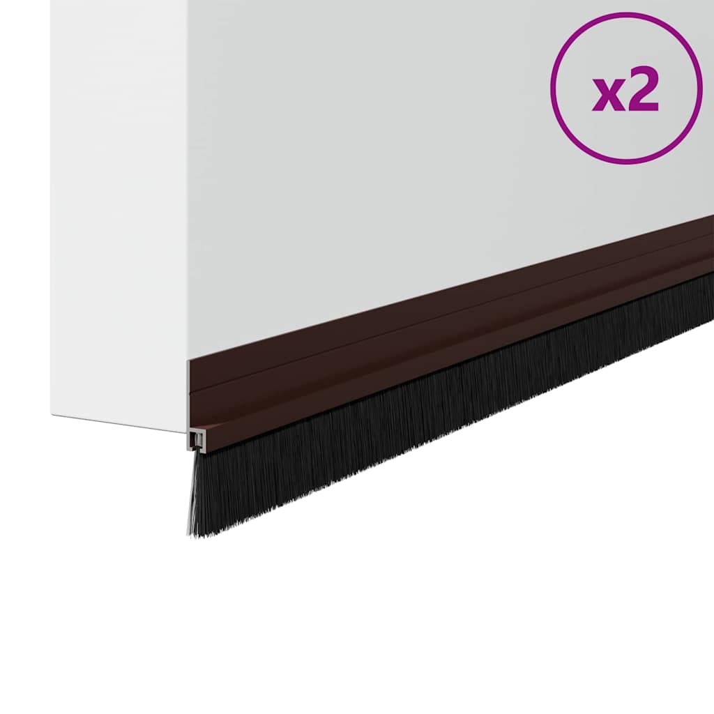 Selvklæbende dørbørstetætninger 2 stk. 100 cm Aluminiumlegering