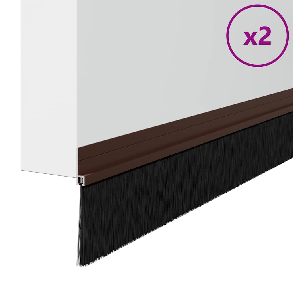 Selvklæbende dørbørstetætninger 2 stk. 100 cm Aluminiumlegering