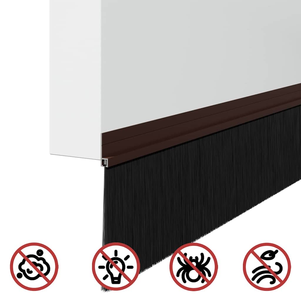 Selvklæbende dørbørstetætninger 2 stk. 100 cm Aluminiumlegering