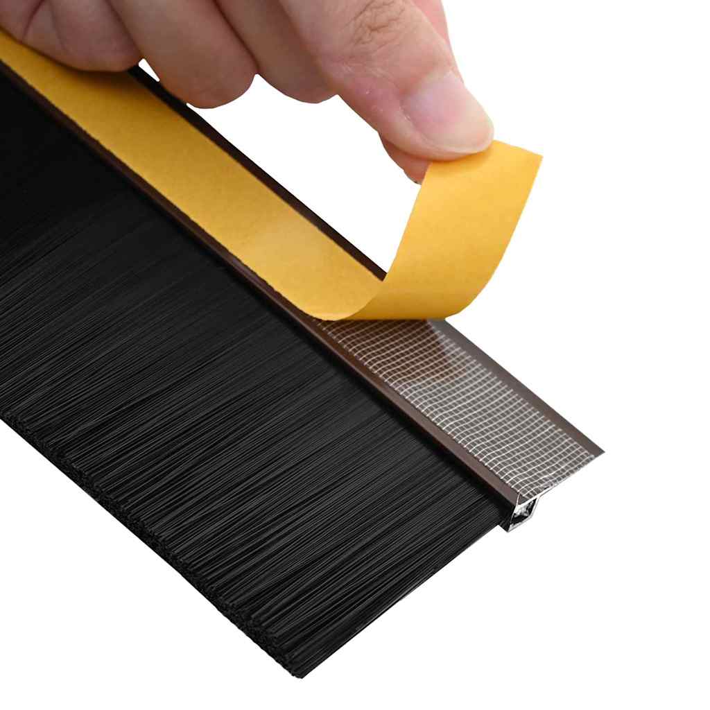 Selvklæbende dørbørstetætninger 6 stk. 100 cm Aluminiumlegering
