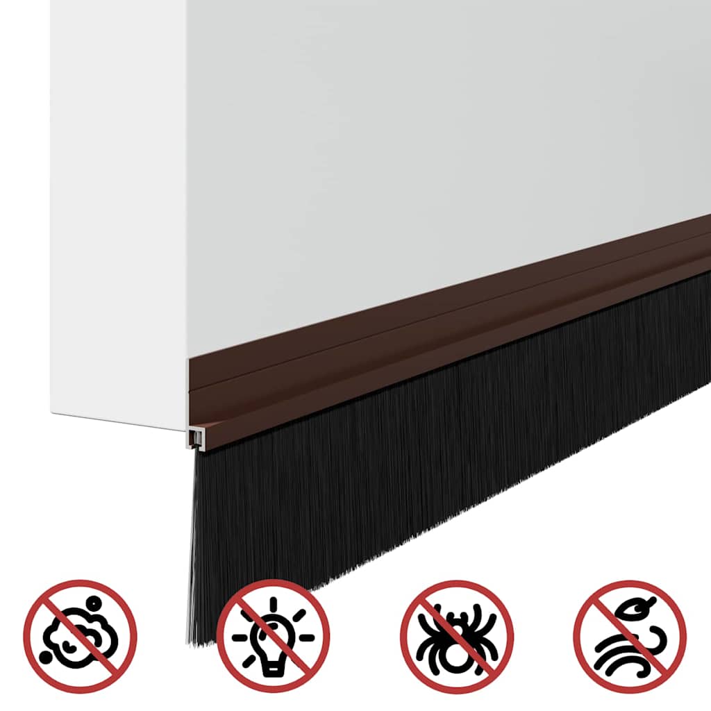 Selvklæbende dørbørstetætninger 6 stk. 100 cm Aluminiumlegering